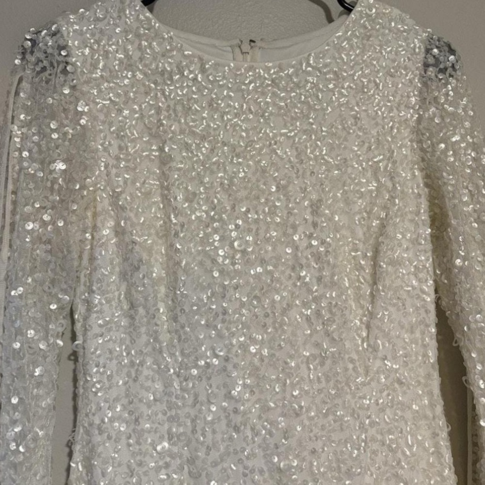 Adrianna Papell white Sequin cocktail dress size 22W - Picture 3 of 9